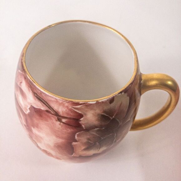 Antique T&V Limoges Porcelain Artist Signed Coffee Mug France - Picture 10 of 10